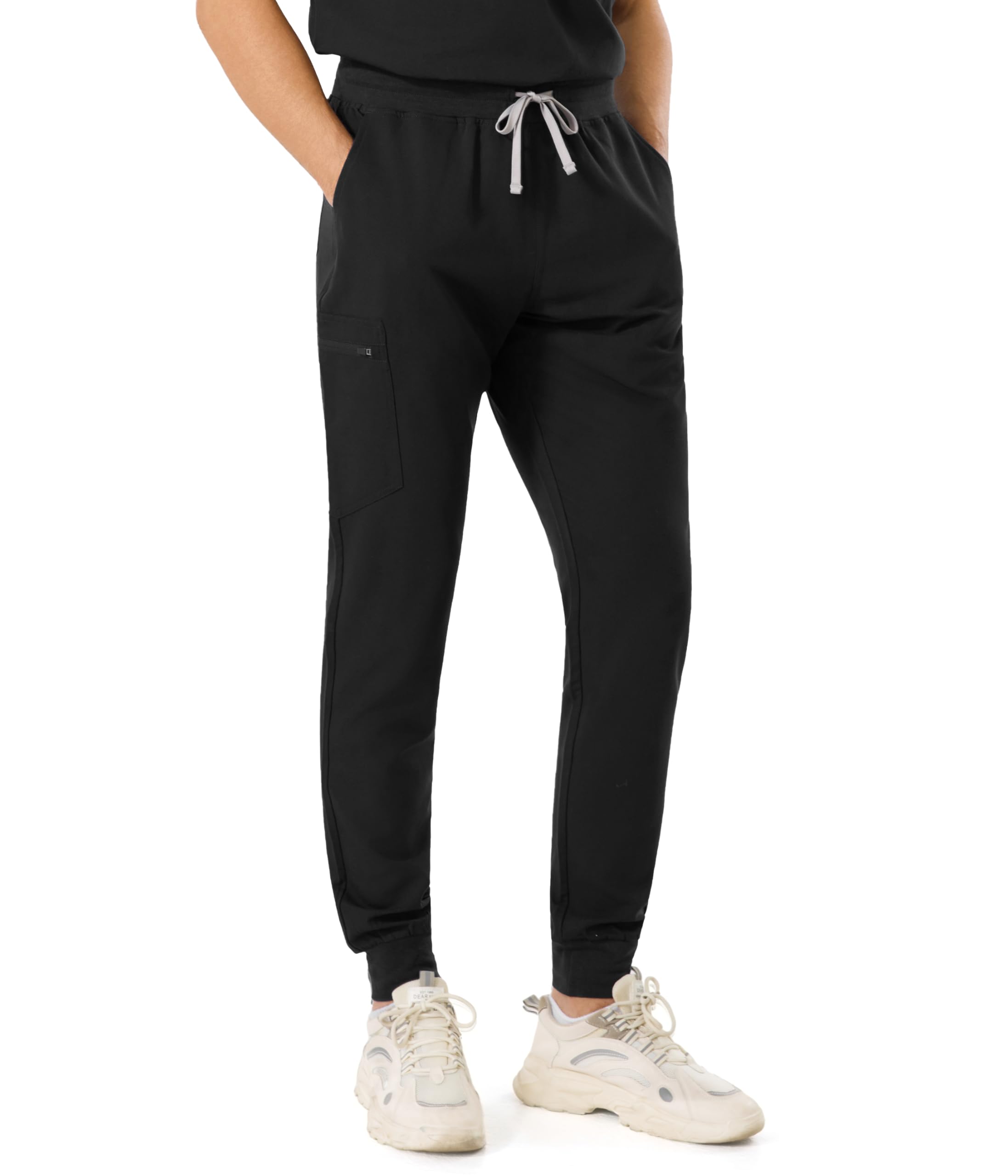 SUNCHIRI Mens Scrub Pants Jogger, 5 Pockets with Drawstring Waistband, 4-Way Stretch & Anti-Wrinkle Scrub Pants